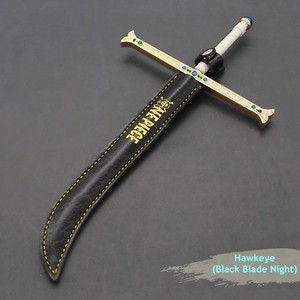 Espada Yoru <span class=keywords><strong>de</strong></span> una pieza <span class=keywords><strong>de</strong></span> 25cm, réplica <span class=keywords><strong>de</strong></span> aleación <span class=keywords><strong>de</strong></span> Zinc, hoja <span class=keywords><strong>de</strong></span> ébano <span class=keywords><strong>de</strong></span> guardia dorada, decoración <span class=keywords><strong>de</strong></span> escritorio coleccionable, accesorio <span class=keywords><strong>de</strong></span> Cosplay, mercancía <span class=keywords><strong>de</strong></span> Anime - Product Image 5