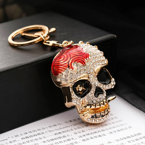 Portachiavi in Metallo con Diamante per Halloween, Teschio di Zucchero Messicano per il Giorno dei Morti - Product Image 5
