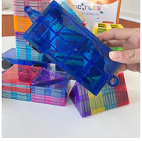 Ensemble de blocs de construction magnétiques pour enfants, 40 pièces, à fort pouvoir magnétique, avec grandes fenêtres colorées, thème science-fiction fantastique, pour le commerce transfrontalier