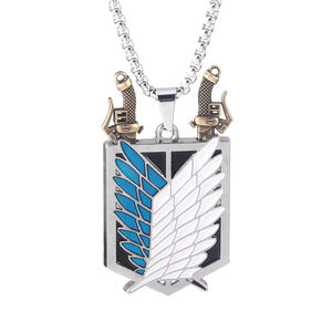 Anime Attack on Titan collar <span class=keywords><strong>Shingeki</strong></span> No Kyojin Wings of <span class=keywords><strong>Freedom</strong></span> Survey espada Punk Collar para Mujeres Hombres Cospaly joyería regalo - Product Image 6