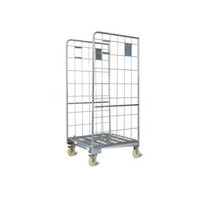 Chariot pliant en acier pour supermarché, chariot de courses pour épicerie, conteneur à roulettes en zinc