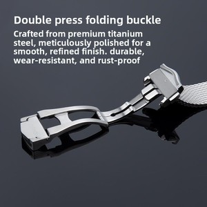 Bracelet de <span class=keywords><strong>montre</strong></span> de remplacement en acier titane milanais de 20 mm, série Cosmic 007, <span class=keywords><strong>avec</strong></span> fermoir déployant, pour Omega - Product Image 3
