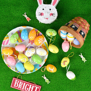 Colgante de Huevo de Plástico Hecho a Mano para Adolescentes, Decoraciones Coloridas para Fiestas de Pascua en Jardín de Niños, Diseño Pintado a Mano, Impermeable y Duradero - Product Image 1