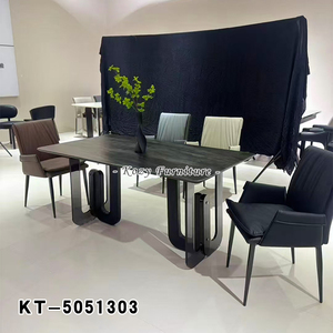 <span class=keywords><strong>Table</strong></span> à <span class=keywords><strong>manger</strong></span> en marbre à la mode avec pieds en acrylique Livraison rapide Chine Fournisseur - Product Image 4