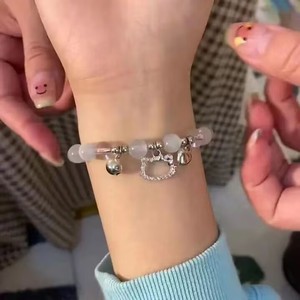 TikTok-style <strong>Hello</strong> <strong>Kitty</strong> Heart Bell DIY Beaded <strong>Bracelet</strong> for Women, Handmade Friendship Wristband, Gift for Girlfriend &amp; Students - Product Image 4