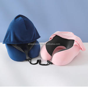 후드가있는 맞춤형 로고 U 자형 여행용 목 베개 비행기 자동차 및 사무실 휴식 용 소프트 메모리 폼 베개 - Product Image 3