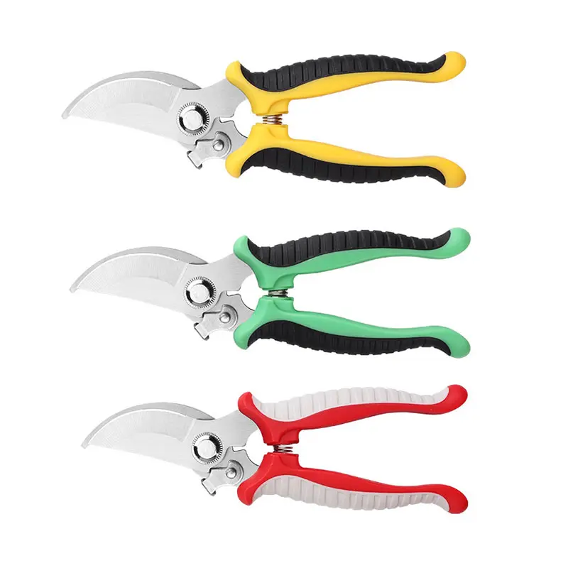 wholesale garden tools rubber cutting high quality handle sharpening scissor pruning shear with customized logo