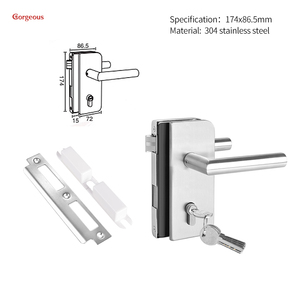 GORGEOUS 304両面オープン商用スライドガラスドアほぞ穴ロック5キー - Product Image 2