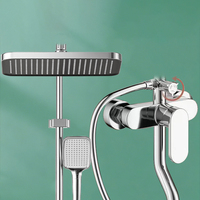 Ensemble de douche mural en acier inoxydable chromé haute pression avec mitigeur de salle de bain pour projets hôteliers