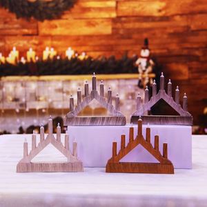 Offres Spéciales : Fournitures de Décoration de Noël – Pont de Bougies en Plastique Couleur Bois de 7L à Piles pour Ornement Festif ou Éclairage Décoratif Domestique - Product Image 4