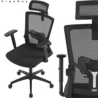 Prix bon marché Fournisseur d'or pour la Pologne Marque Gamvis ErgoDay Chaise de bureau ergonomique Maille noire Salle de réunion Chaises d'ordinateur