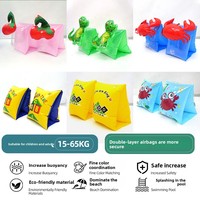 Bouées de bras gonflables en PVC pour enfants, motifs fruits et animaux, flottabilité renforcée, design 3D dessin animé, épaisseur 0,18 mm pour la natation et la baignade