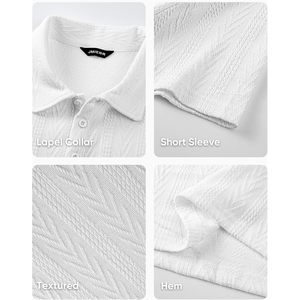 Camiseta Polo de Punto Texturizado para Hombre FOXA, Manga Corta, Transpirable, para Verano, Golf y Playa - Product Image 6