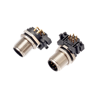 Panneau coudé personnalisé mâle 8/12/17/5 broches connecteur à connexion rapide électrique PCB Mount M12 connecteur de fil