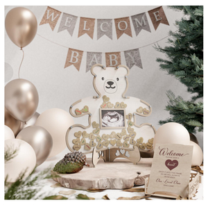 Orsacchiotto nel bosco Decorazioni Baby Shower possiamo aspettare le alternative Baby Shower Baby Shower libro degli ospiti - Product Image 4