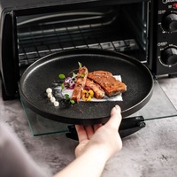Assiettes en porcelaine noire mate granulée, ensemble de 8 et 10 pouces, assiettes plates rondes en céramique texturée pour événements, vente en gros