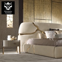Ensemble de lit de style moderne de luxe haut de gamme sur mesure par le fabricant, lit queen-size, meubles de chambre à coucher