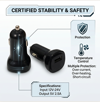 Cargador USB Personalizable para Auto, 12V 24V a 5V 2.5A, Adaptador Universal para Encendedor de Cigarrillos, para Teléfono, Cámara de Coche, GPS, Tablet