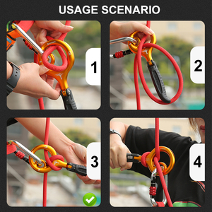 XINDA 25kN, acier inoxydable durable pour l'extérieur, pour anneau de descente, descendeur pliable en aluminium, rappel, blocage, escalade - Product Image 3