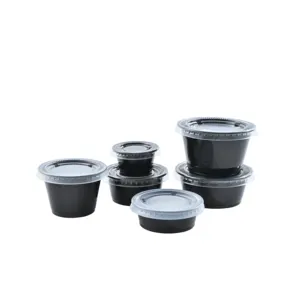 Fornitore di fabbrica monouso 2oz piccola salsa di plastica tazze con coperchi PP Jello Shot budino porzione di condimento tazze uso alimentare