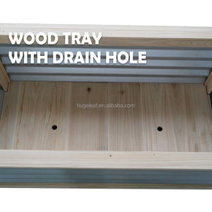 Bac à jardin <span class=keywords><strong>surélevé</strong></span> en métal galvanisé et bois pour une utilisation en extérieur à la maison, facile à assembler pour la culture de fleurs, d'herbes et de légumes - Product Image 5