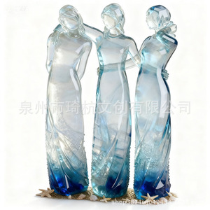 Escultura de resina de las Tres Hermanas, figura artística para regalo de amistad, decoración navideña - Product Image 1