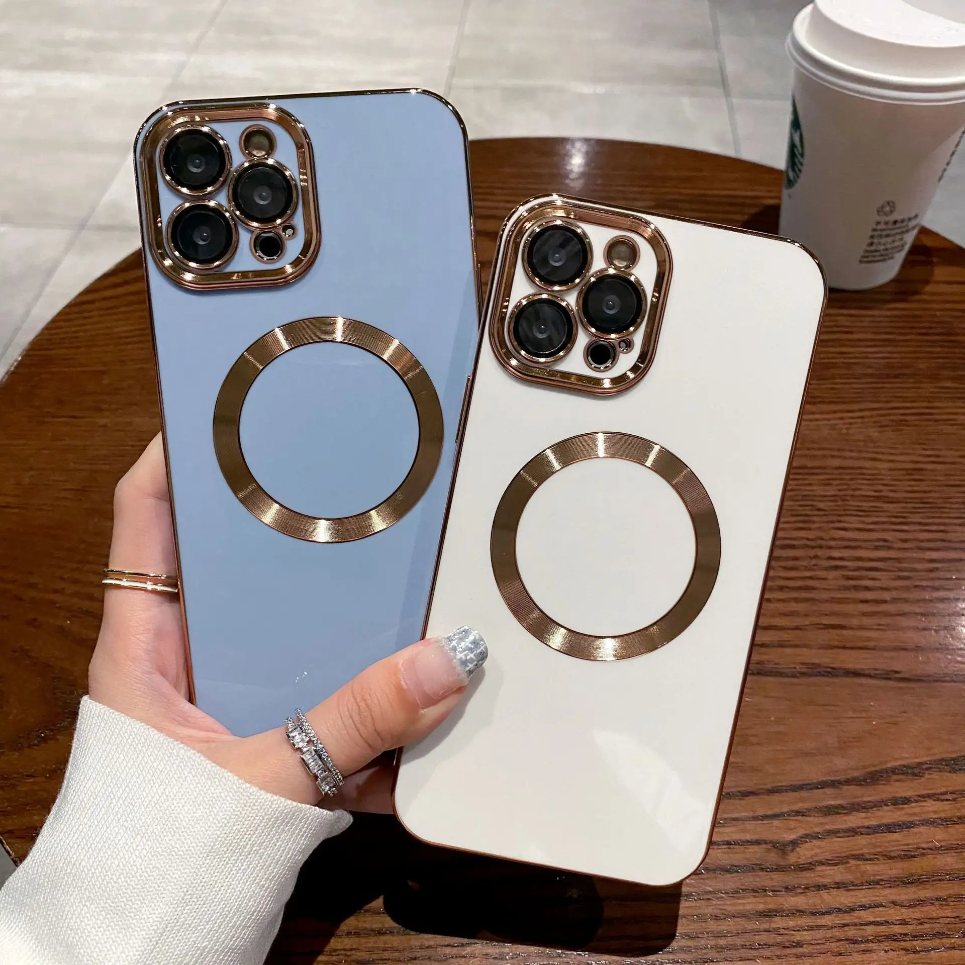Amazon tpu soft plating luxury mobile phone bags case Magnetic wireless charging cover designer for iphone 11 12 13 14 pro max