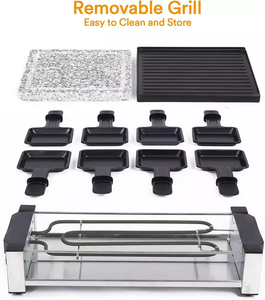 2000W 2in1 BBQ intérieur électrique Gril Steak Grill <span class=keywords><strong>pierre</strong></span> plaque sans fumée <span class=keywords><strong>Raclette</strong></span> grill Table antiadhésive Grill <span class=keywords><strong>Appareil</strong></span> de cuisine - Product Image 2