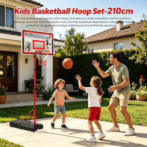 Yiyuan Toys <span class=keywords><strong>Canestro</strong></span> da Basket Portatile per Bambini, Altezza 210cm, Cerchio 45cm, Palla 16cm, <span class=keywords><strong>Giocattolo</strong></span> Sportivo per Interni ed Esterni, Regalo per Ragazzi - Product Image 5