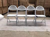 Meubles en métal, table et chaises pliantes d'extérieur en plastique blanc portables de 6 pieds