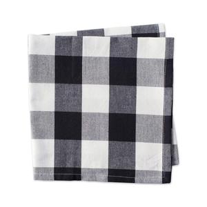 Custom Polyester Cotton Black <strong>White</strong> Plaid Dinner Washable <strong>Table</strong> <strong>Cloth</strong> and Napkins - Product Image 1
