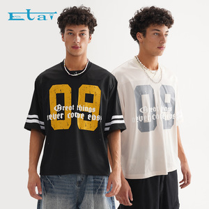 Custom voetbal mesh crew neck korte mouwen ademend zomer losse bedrukte casual sport T-shirt met teamnummers - Product Image 2