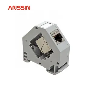 DIN Rail Mount Outlet Holder for RJ45 Keystone Jack