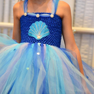 Commercio all'ingrosso Royal Blue Aqua turchese lavanda <span class=keywords><strong>principessa</strong></span> Tulle Ball Gown paillettes Sea Mermaid Tutu Dress For Girls - Product Image 6