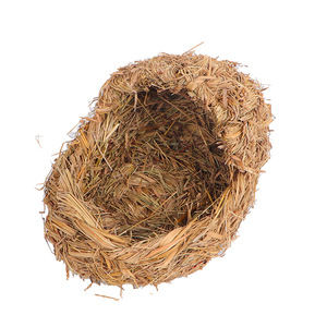 Maison pour animaux de compagnie en paille faite à la main, ronde, taille moyenne, pour oiseaux, en matériau végétal, mobilier pour animaux - Product Image 5