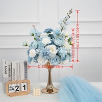 DKB Wholesale Boule de fleurs de gypsophile blanche de 22 pouces de diamètre, effet naturel, pour décoration de table de mariage, fête et maison
