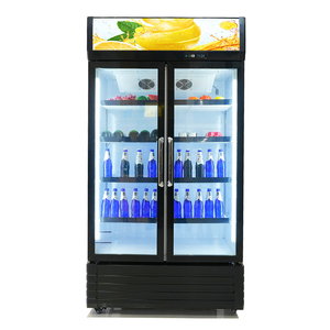 Réfrigérateur d'affichage de boissons refroidi par air <span class=keywords><strong>à</strong></span> double porte en verre verticale commerciale grande capacité avec numérique pour les supermarchés - Product Image 3