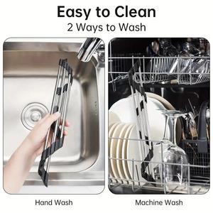 Premium 5PCS 304 Juego de organizador de fregadero de acero inoxidable con dispensador de jabón Cepillo limpio Paño Esponja Triángulo Escurridor 41,5x23x8cm - Product Image 5