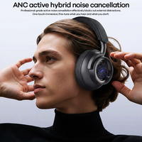 Casque sans fil REMAX RB-930HB ANC Bluetooth 6.0 avec écran étoilé, réduction active du bruit, haut-parleurs 40 mm HiFi, pliable, pour jeux