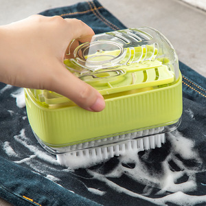 Multifunctional Soap Foaming Box With Brush For Apparel Cleaning Green Color - Product Image 1