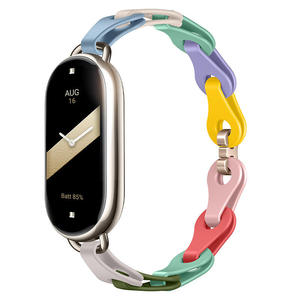 Bracelet de sport de luxe pour Xiaomi 8/9, bracelet en silicone respirant et creux, résistant à la transpiration, bracelet de montre DIY au design tendance - Product Image 1