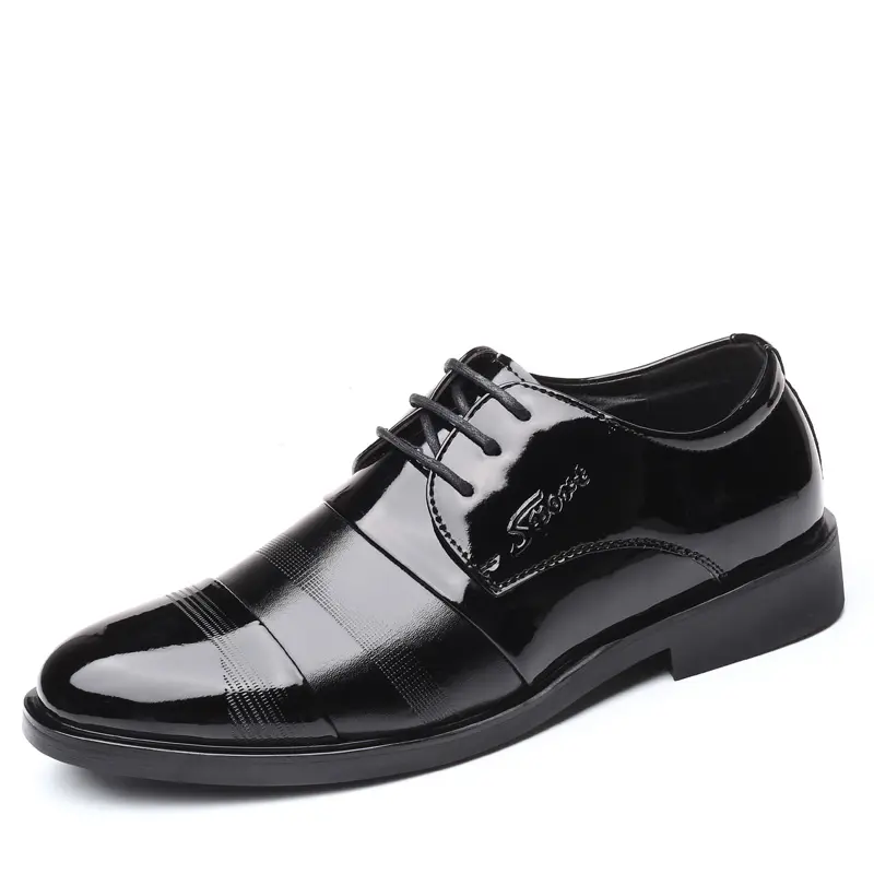 Zapatos de vestir para hombre, calzado informal, material PU, color negro