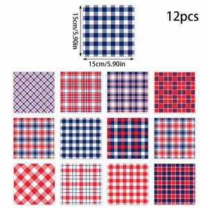 Papel de Regalo Personalizado para el 4 de Julio, Papel para Manualidades con Rayas Patrióticas, Paquete de Papel Recubierto de 15x15 cm para Álbumes de Recortes, Día de la Independencia Americana - Product Image 3