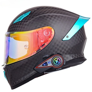 Casco de Motocicleta de Fibra de Carbono con Certificación DOT, Casco Integral Bluetooth para Carreras en Todas las Estaciones - Product Image 3