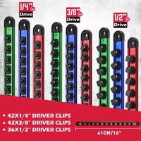 Ensemble de 9 supports magnétiques pour douilles, amovibles, pour douilles de 1/4, 3/8, 1/2, organiseur de douilles pour tiroir de boîte à outils