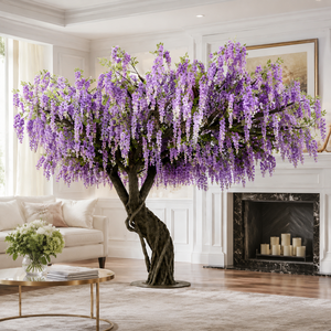 Árbol Artificial de Glicinia Azul Grande de 3m, Árbol Grande con Flores para Decoración del Hogar, Árbol Artificial de Flores Púrpuras para Interiores, Árboles Grandes para Restaurantes - Product Image 6