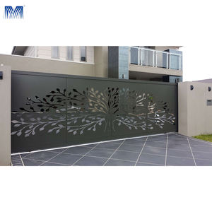 Diseño automático moderno de metal resistente al fuego puerta <span class=keywords><strong>principal</strong></span> material de corte por láser panel de valla de puerta compuesta de aluminio marrón - Product Image 6