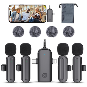 Microphones Lavalier Sans Fil pour iPhone Téléphone Android Appareil Photo Ordinateur Microphone Miniature Professionnel pour <span class=keywords><strong>Enregistrement</strong></span> Vidéo - Product Image 1