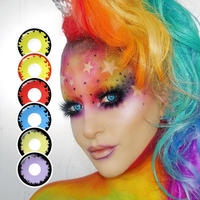 Lentilles de contact colorées Twilight Yellow Wolf Eyes, lentilles de contact Glamor Red pour Halloween, lentilles de contact Demon Red pour cosplay