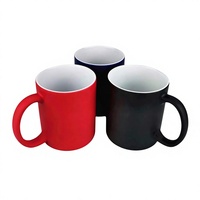 Mug de voyage en céramique à changement de couleur avec poignée en C, personnalisable DIY, finition mate, design créatif, style américain, fourni par le fabricant